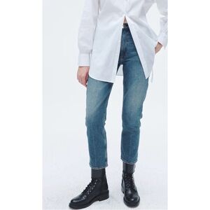 rag & bone Women's Straight Leg Jeans in Medium Blue Wash